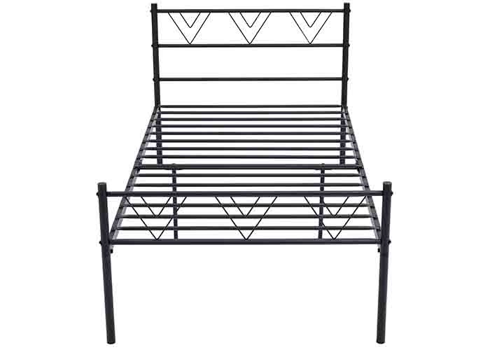 Simple Furniture Home Single Double Q235 Wrought Iron Platform Bed Frame Queen
