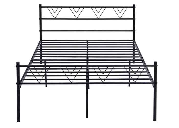 Simple Furniture Home Single Double Q235 Wrought Iron Platform Bed Frame Queen